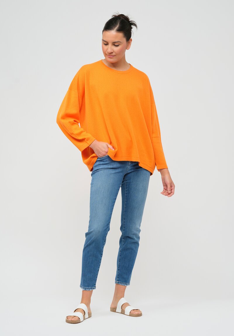 Hania New York Sasha Short Sweater in Nasturtium Orange	