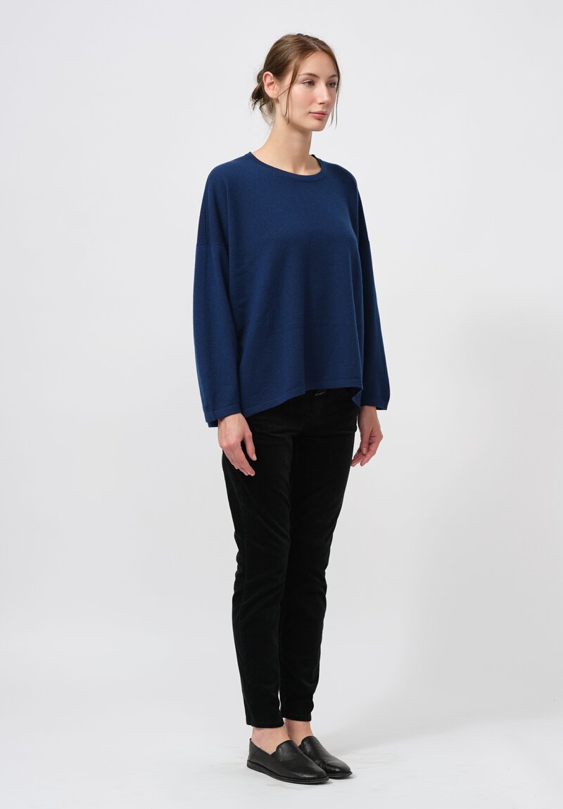 Hania New York Cashmere Sasha Short Sweater in Jack Blue	