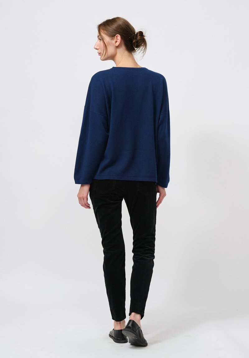 Hania New York Cashmere Sasha Short Sweater in Jack Blue	