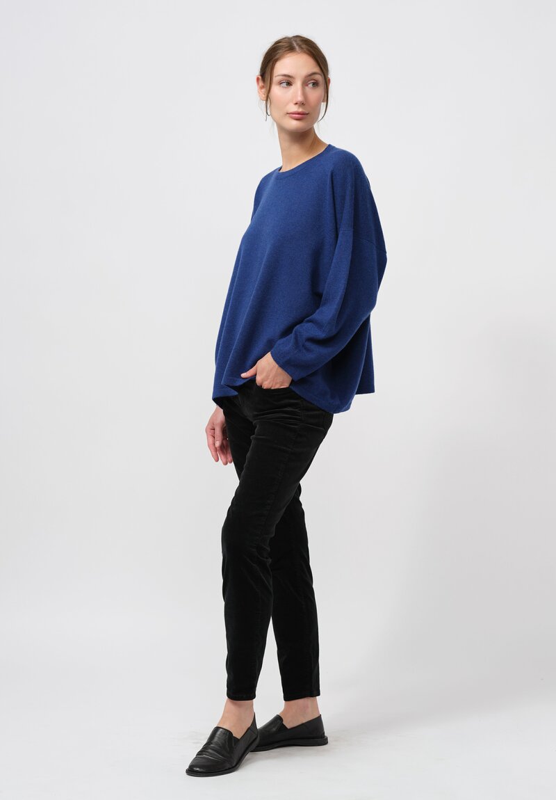 Hania New York Cashmere Short Sasha Sweater in Noss Blue	