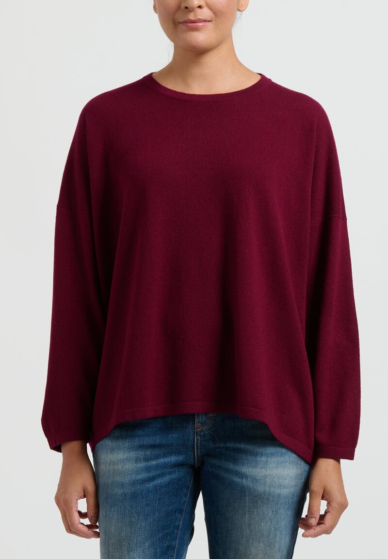 Hania New York Sasha Short Sweater in Scottish Cashmere in Pompeii Red