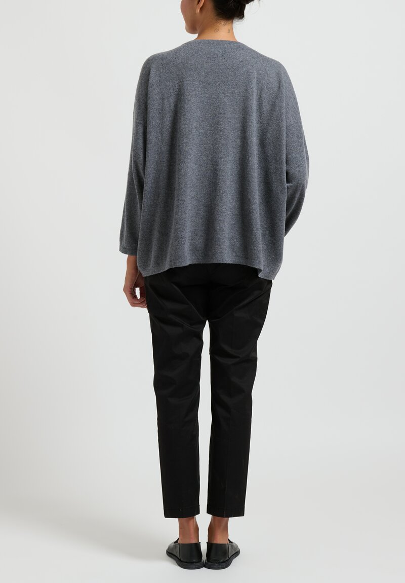Hania New York Sasha Short Sweater in Scottish Cashmere in Smog Grey
