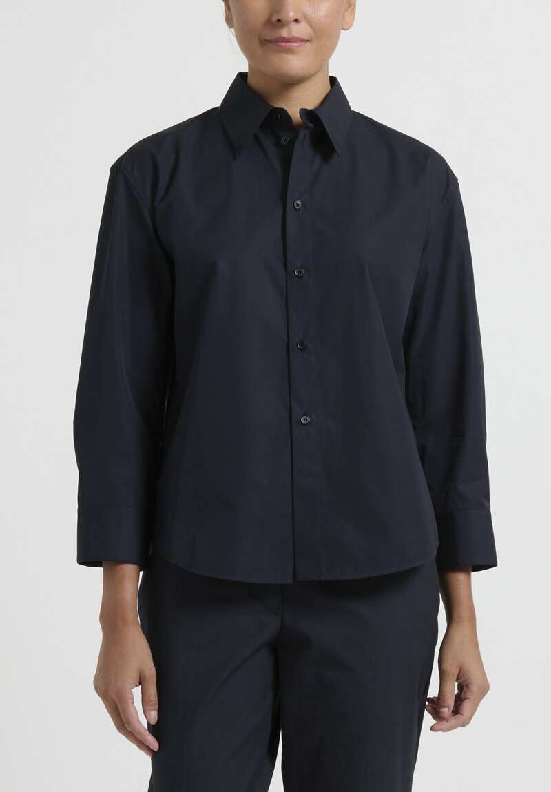 Jil Sander Organic Cotton Poplin Shirt in Black