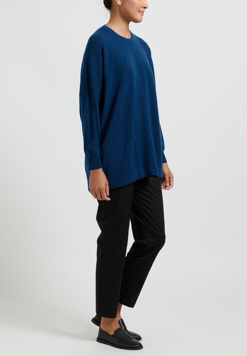 Hania New York Cashmere Marley Crewneck in Naval Jack Blue