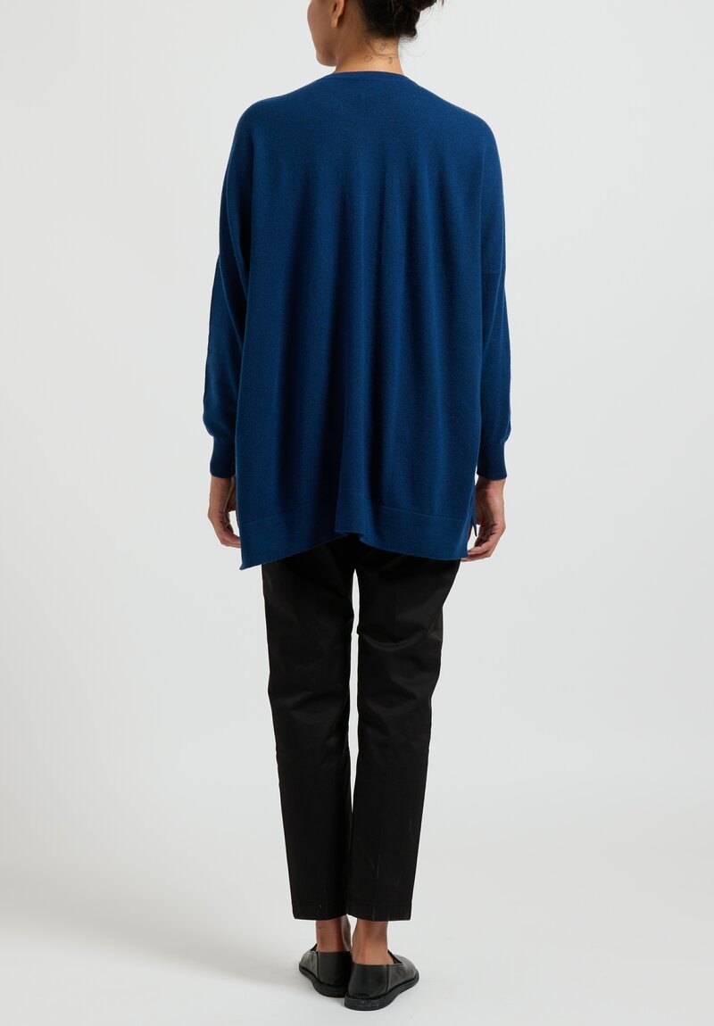 Hania New York Cashmere Marley Crewneck in Naval Jack Blue