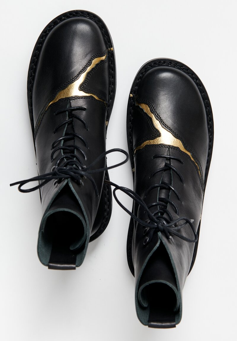 Trippen Lace Up Kintsugi Boot in Black