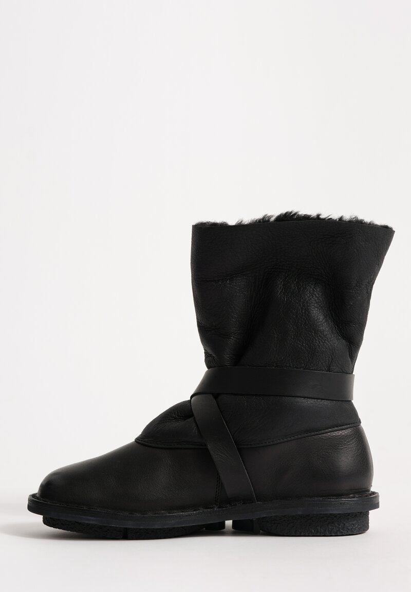 Trippen Snow Fur Lined Bootie in Black