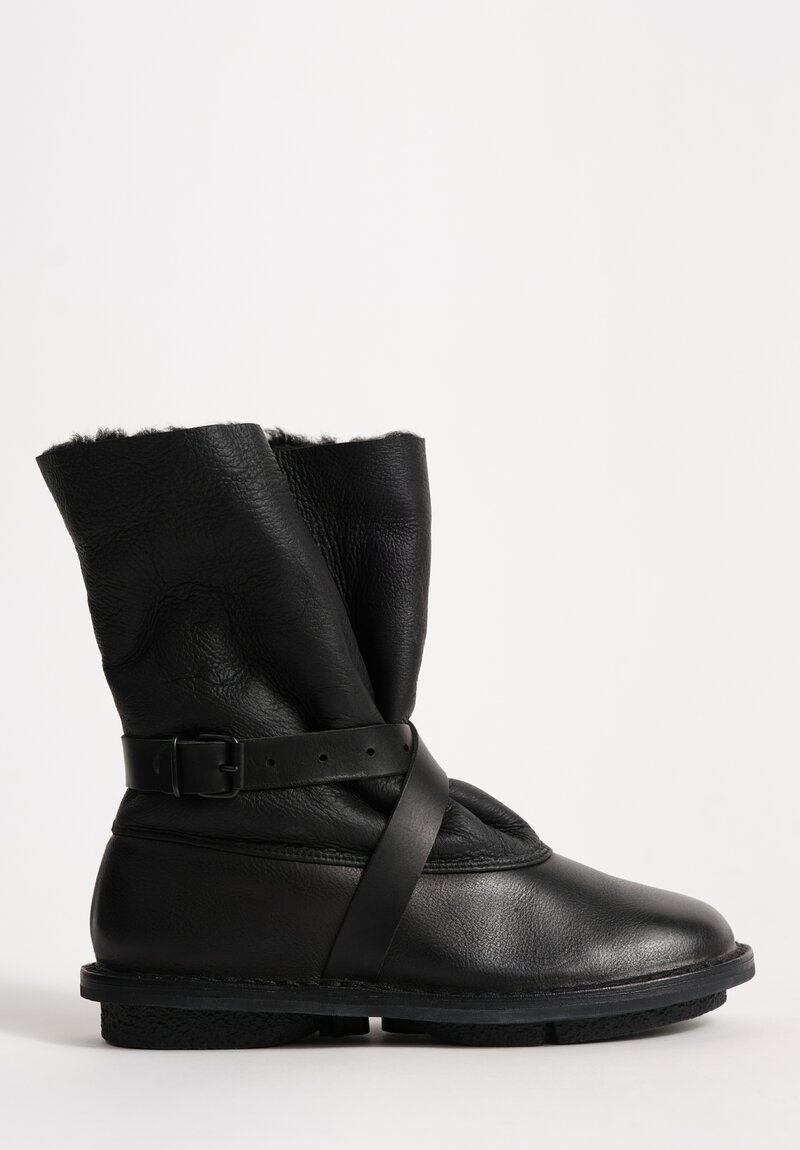 Trippen Snow Fur Lined Bootie in Black