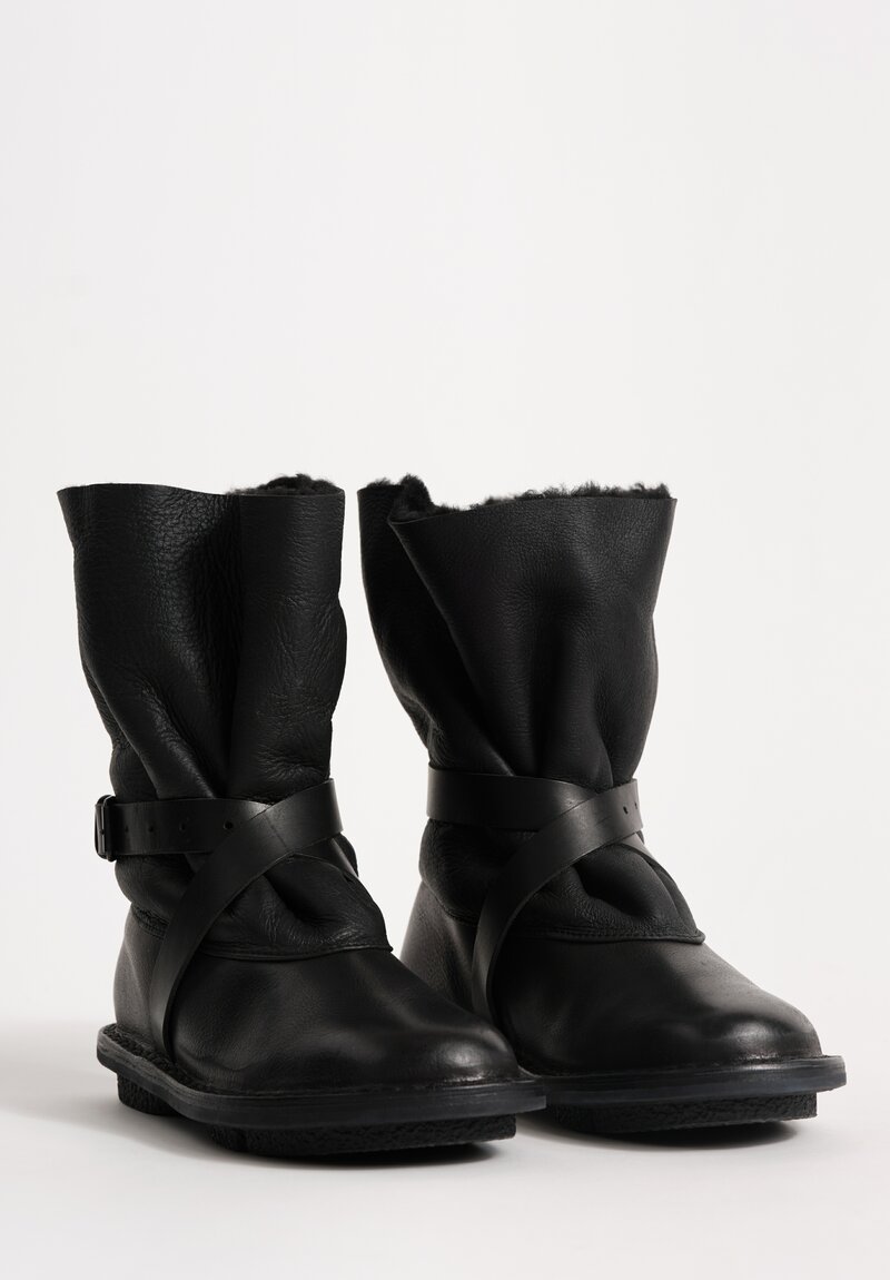 Trippen Snow Fur Lined Bootie in Black