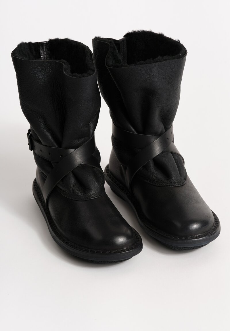 Trippen Snow Fur Lined Bootie in Black
