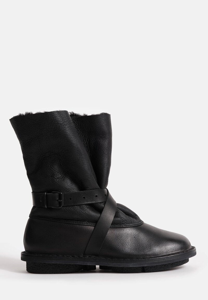 Trippen Snow Fur Lined Bootie in Black