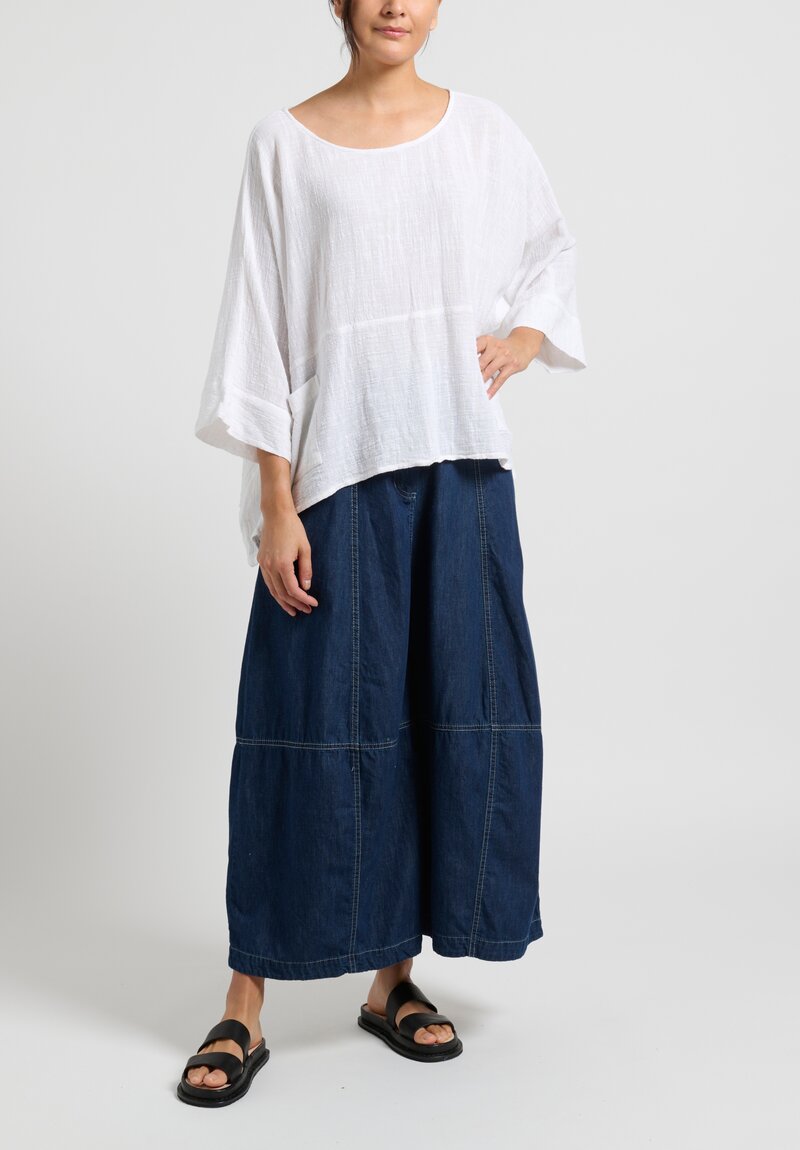 Gilda Midani Short Solid Dyed Bucket Top	in White