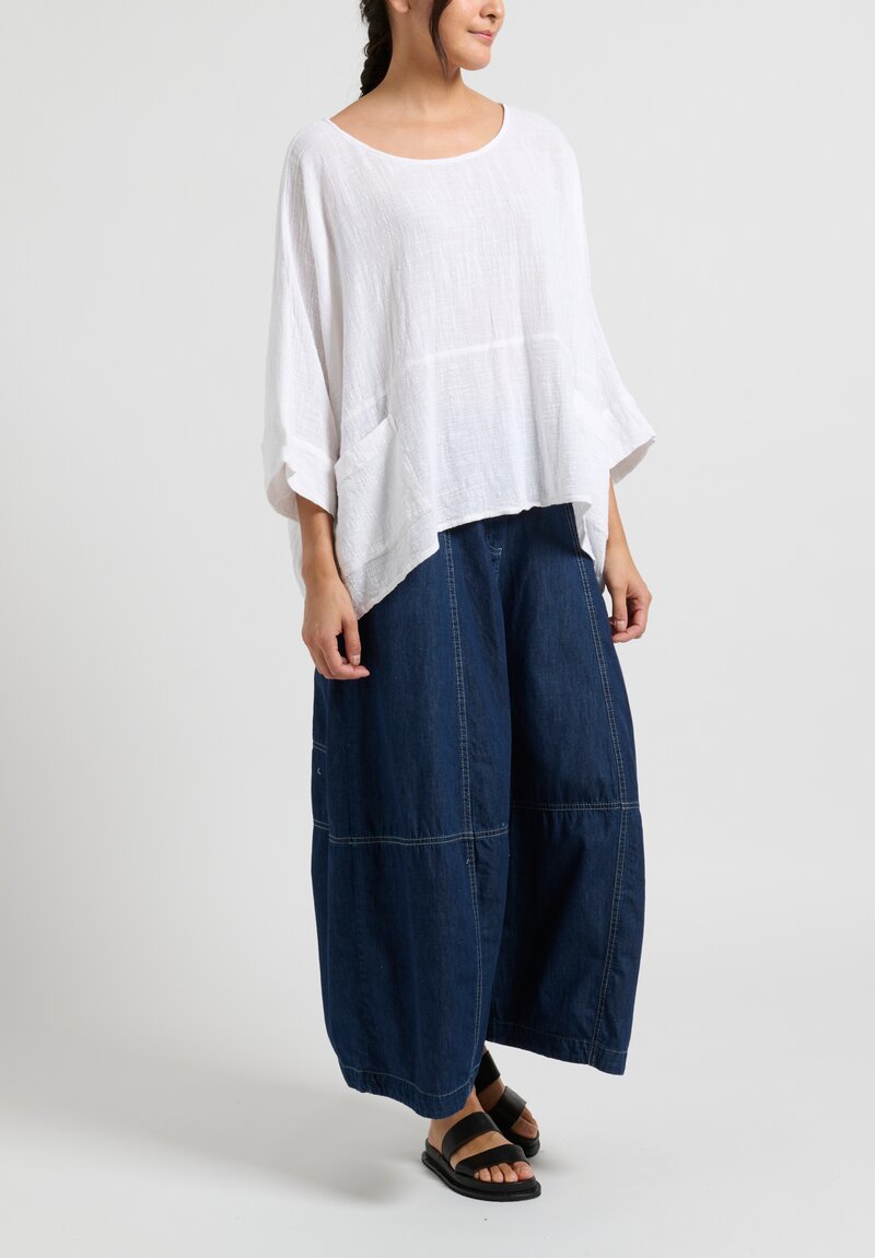 Gilda Midani Short Solid Dyed Bucket Top	in White