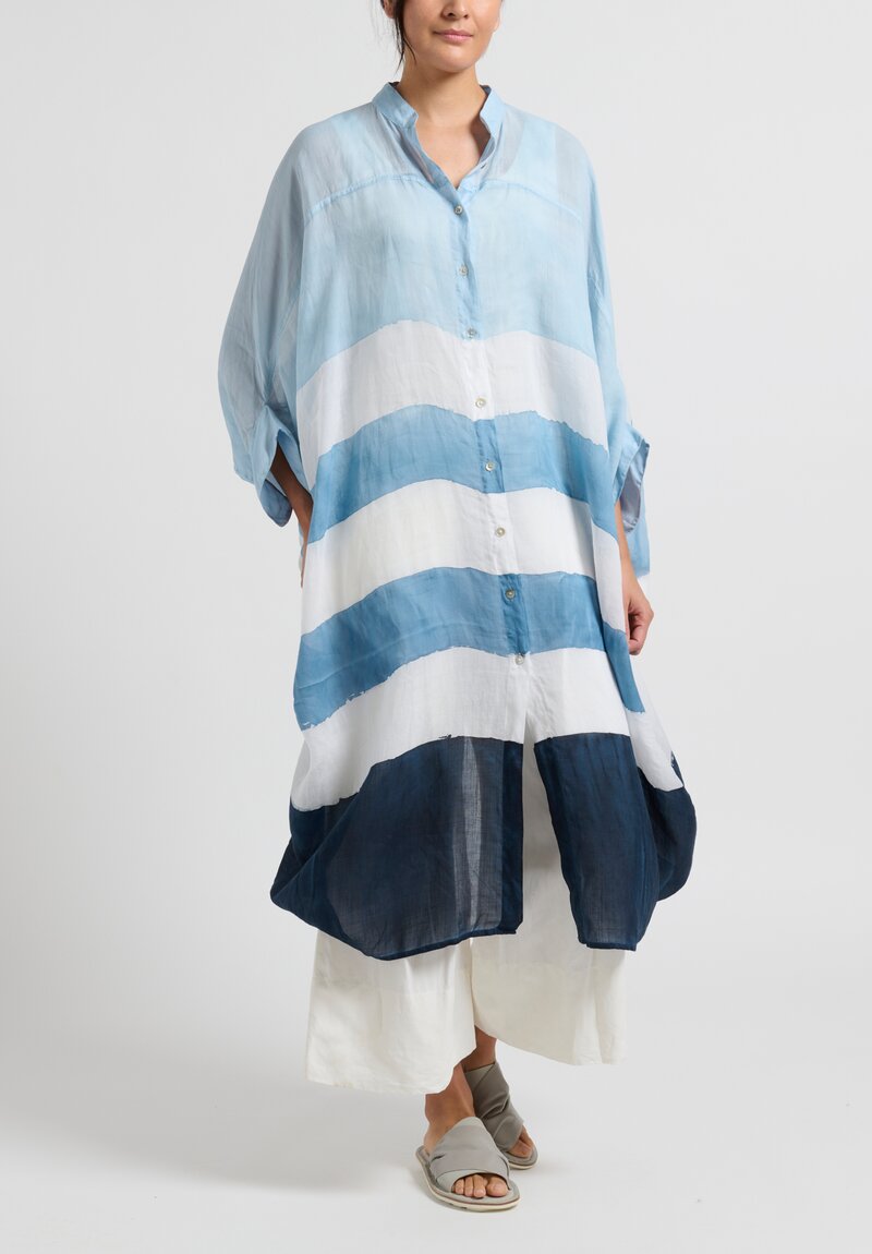 Gilda Midani Pattern Dyed Linen Square Dress	