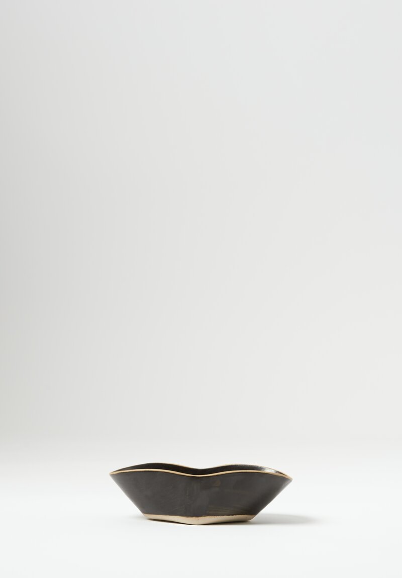 Laurie Goldstein Ceramic Folded Oval Bowl Black II	