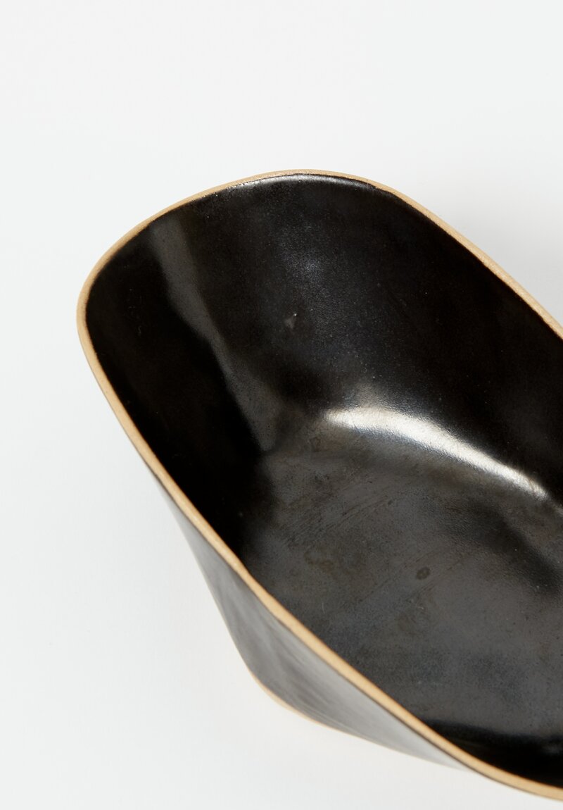 Laurie Goldstein Ceramic Folded Oval Bowl Black II	
