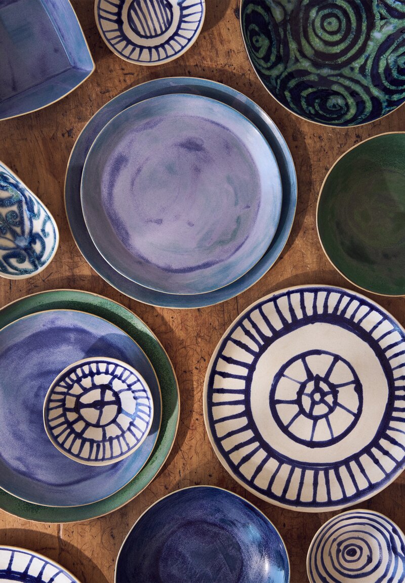 Laurie Goldstein Ceramic Salad Bowl Blue, Green II	
