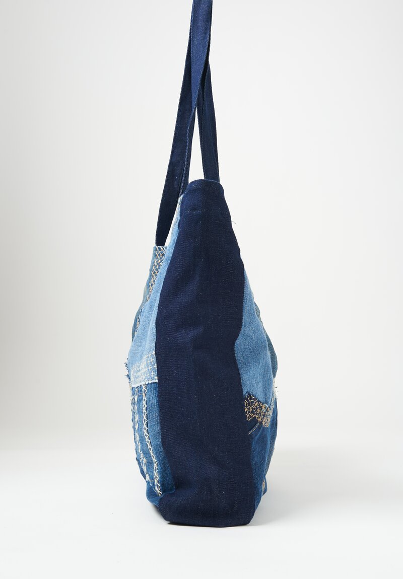 By Walid Cotton Denim Patchwork Tote Bag 2 Santa Fe Dry Goods