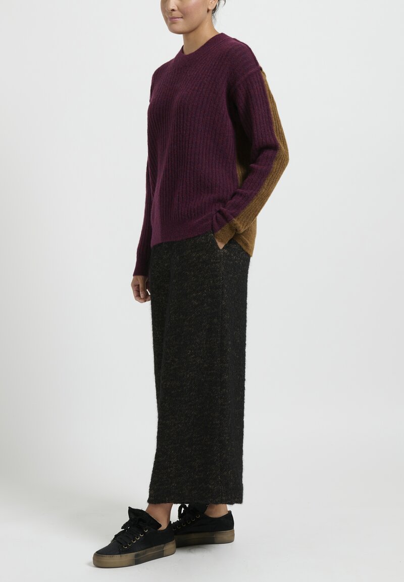 Uma Wang Half and Half Long Sleeve Sweater	