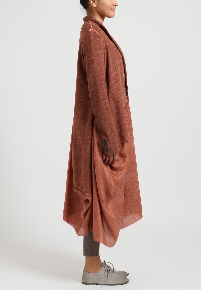 Uma Wang Draped Cotton Silk Celia Coat	