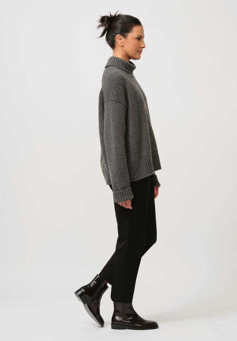 Jil Sander Cashmere High Neck Sweater in Medium Grey	