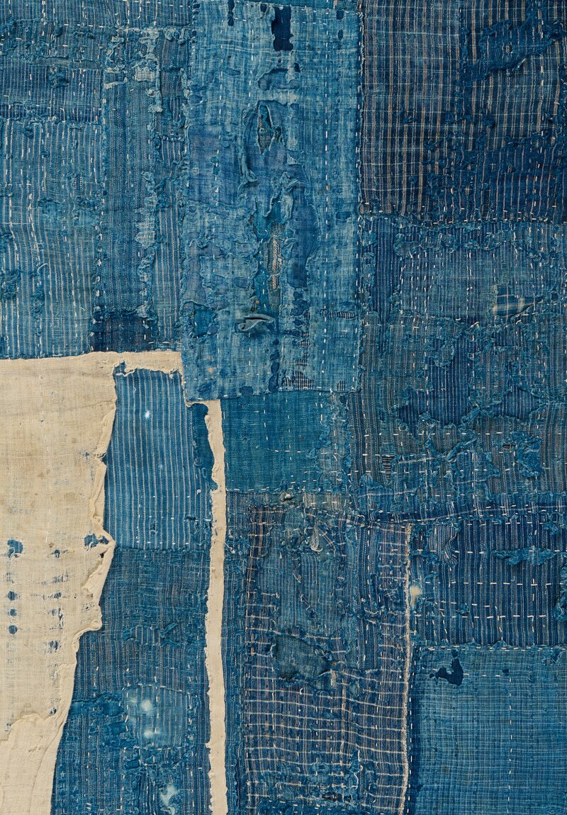 Vintage 20th Century Japanese Indigo Boro Futonji