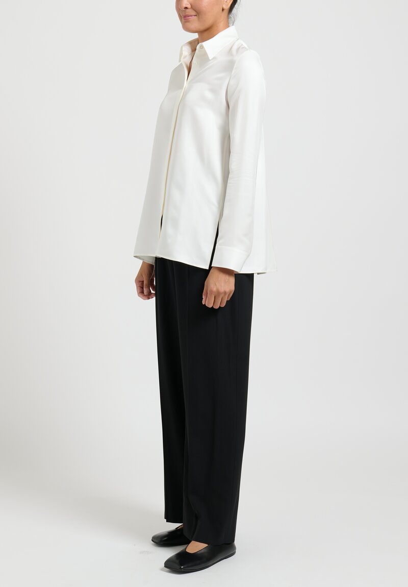 The Row Carla Blouse in Silk in White