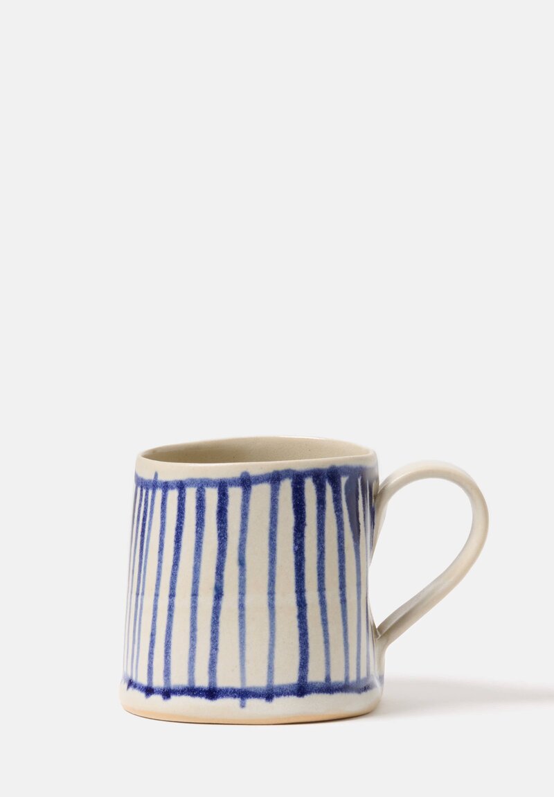 Laurie Goldstein Ceramic Patterned Mug Cream/Blue	