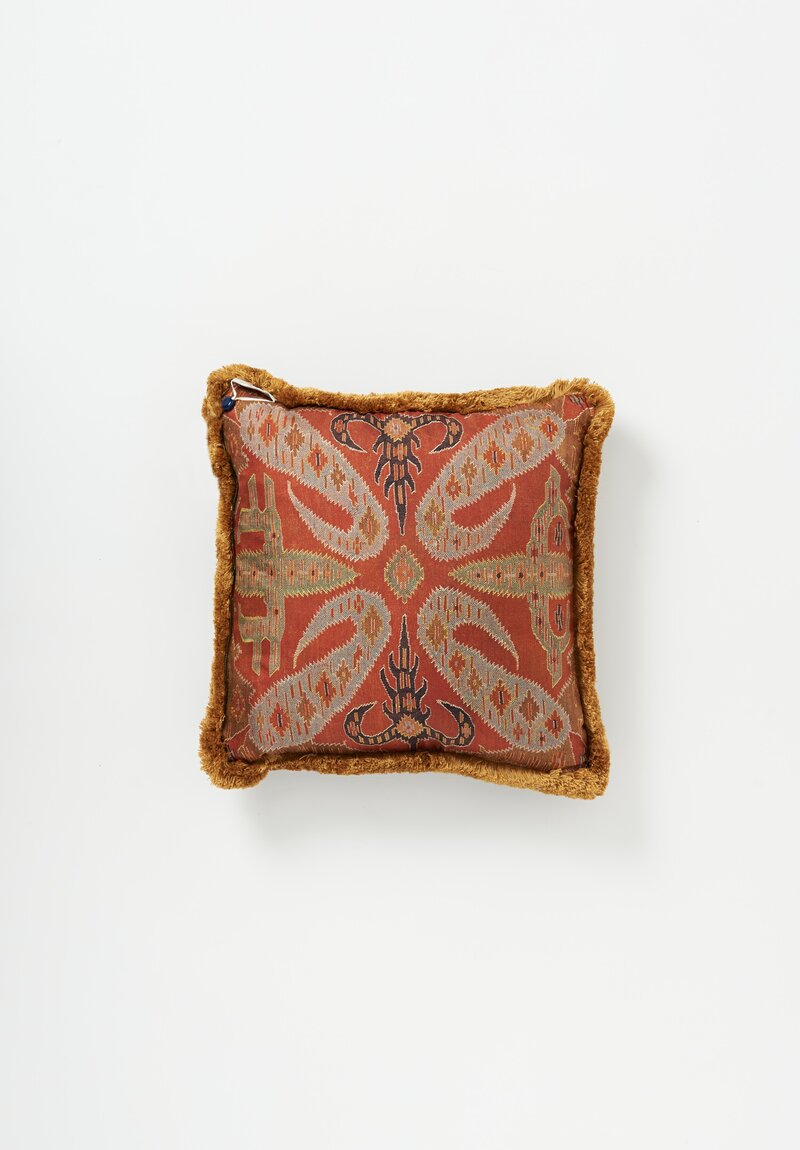 Pierre Louis Silk Aloe Pillow with Fringe	