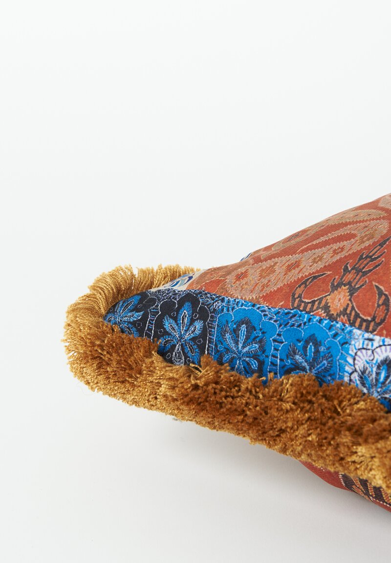 Pierre Louis Silk Aloe Pillow with Fringe	