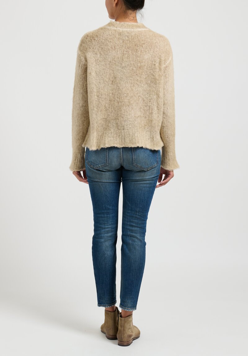 Avant Toi Knitted Pullover Sweater in Burro Taupe Brown