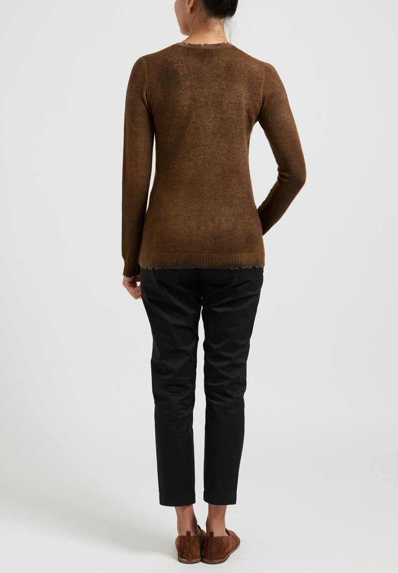 Avant Toi Cashmere Knitted Sweater with Destroyed Edges in N Cioccolate Brown
