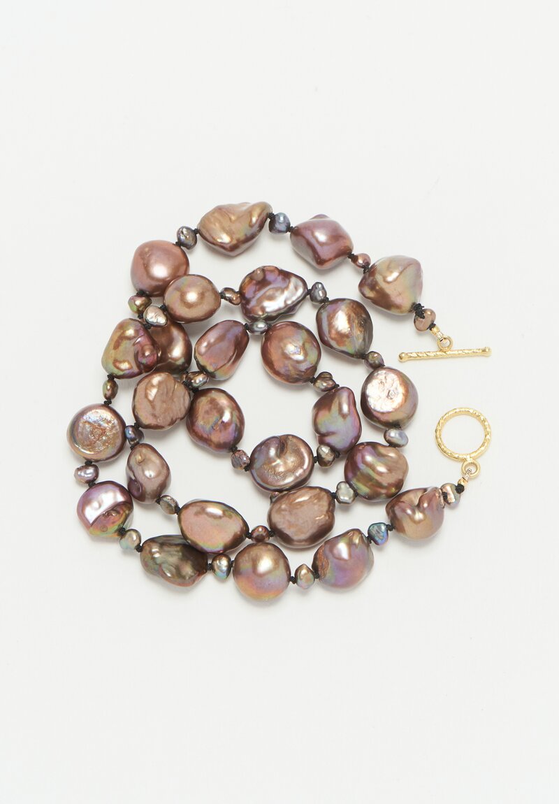 Karen Melfi 18K Baroque Black Pearl Necklace 18 Inch	