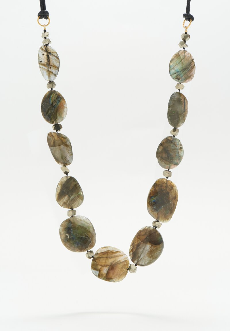 Karen Melfi 18K Tourmaline, Pyrite Necklace 16 Inch, 36 Inch with Attached Cord	