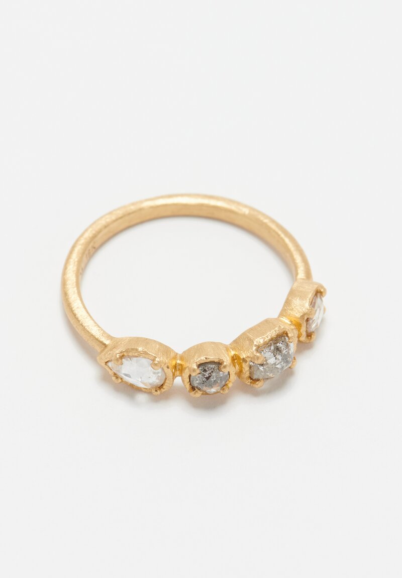 Yasuko Azuma 18K, Four Stone Natural Diamond Ring 	