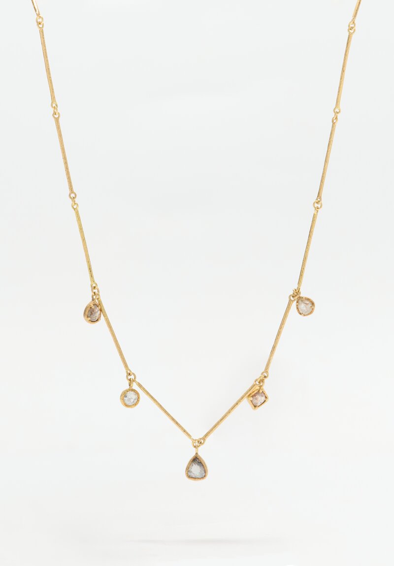 Yasuko Azuma 18K Natural Diamond Bar Necklace 16 Inch	