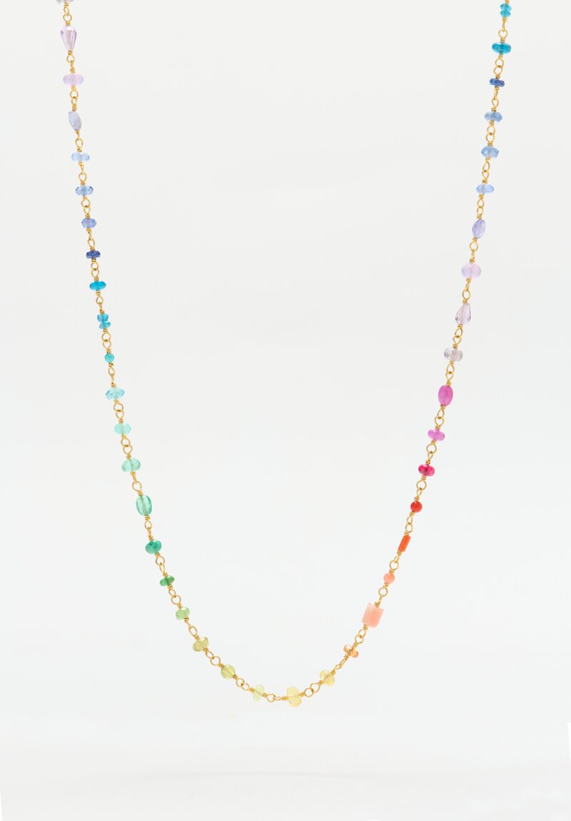 Mallary Marks 22k and 18k Rainbow Gemstone Necklace	