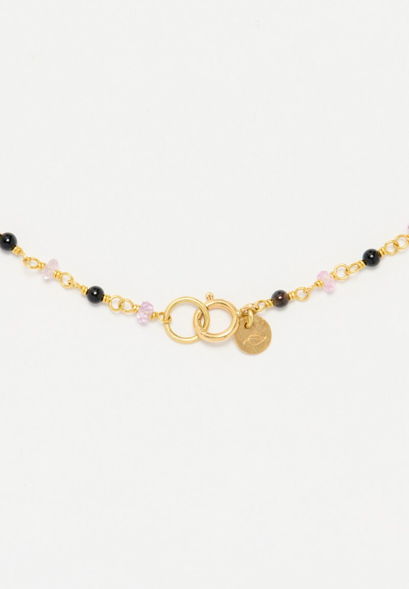 Mallary Marks 22k, 18k, Onyx and Pink Sapphire Necklace	