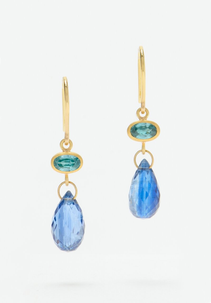 Mallary Marks 22k, 18k, Zircon & Kyanite Earrings	