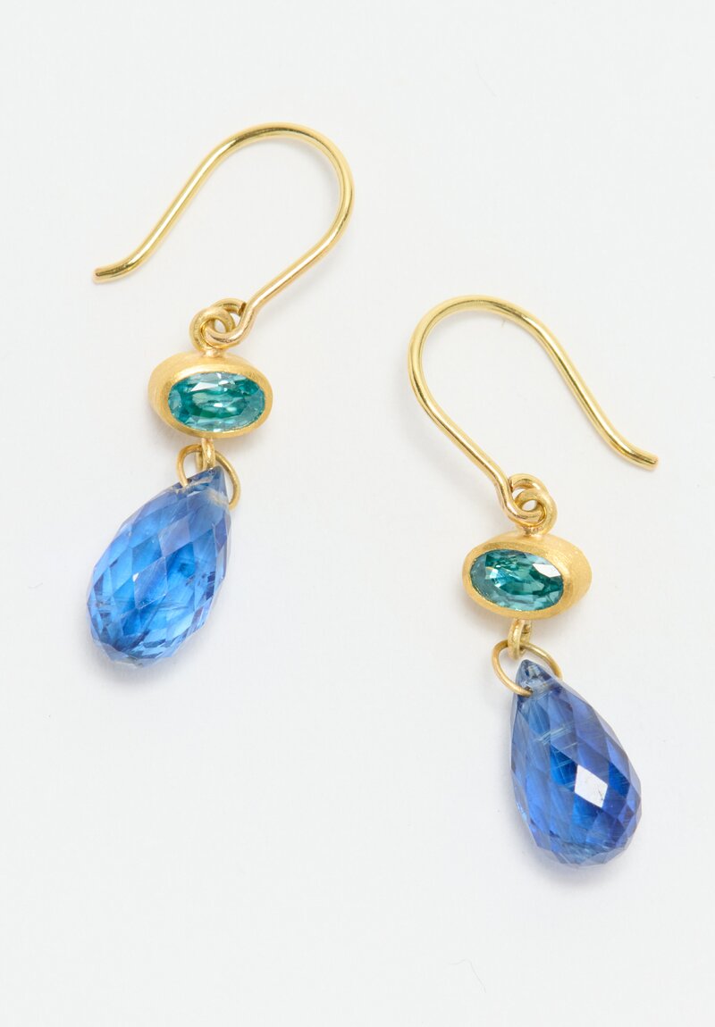 Mallary Marks 22k, 18k, Zircon & Kyanite Earrings	