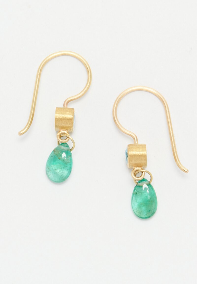 Mallary Marks 22k, 18k, Zircon, Emerald Earrings	