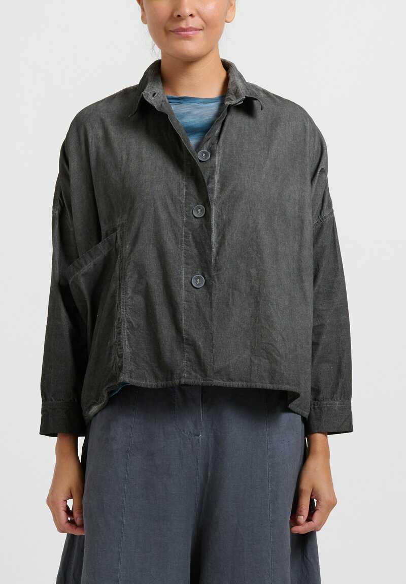Gilda Midani Corduroy Shirt in Eclipse Grey	
