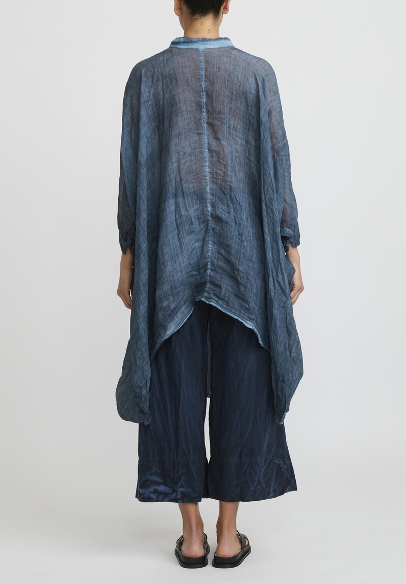 Gilda Midani Linen Square Tunic in Steel Blue	