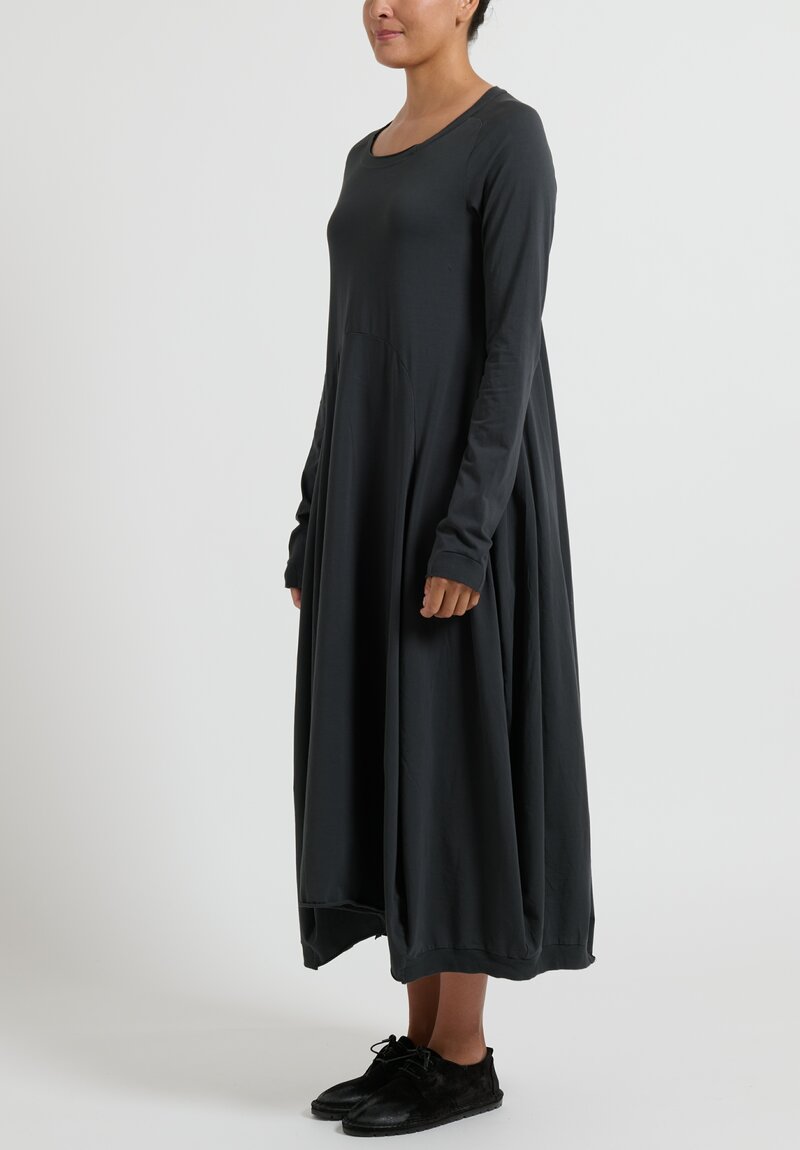 Rundholz Black Label Long Sleeve Tulip Dress in Slate Grey	
