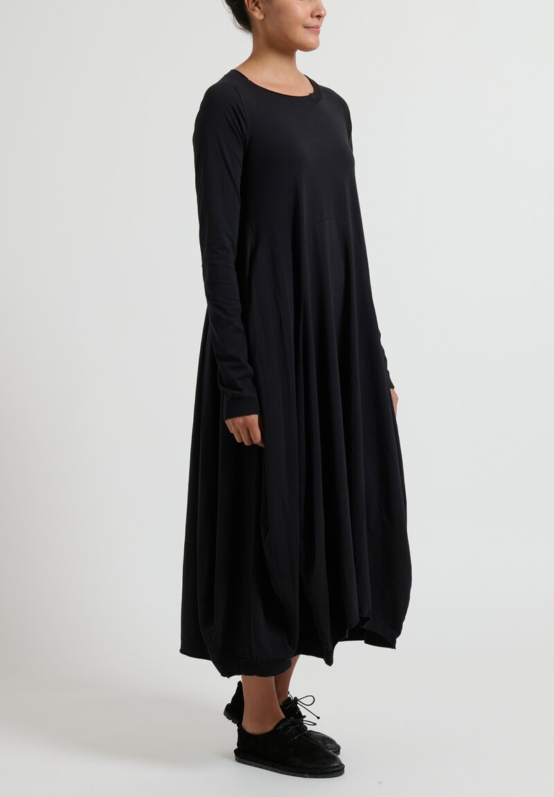 Rundholz Black Label Long Sleeve Tulip Dress in Black	