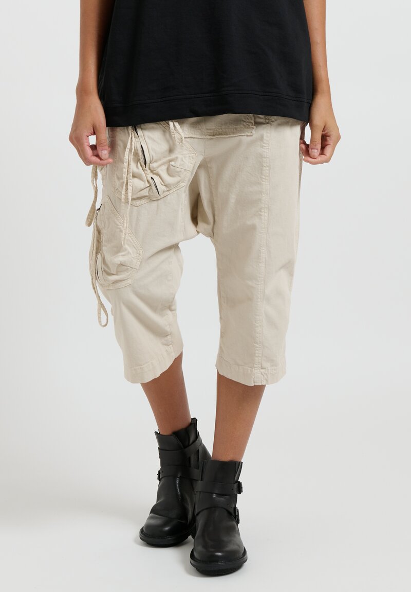 Rundholz DIP Cotton Zipper-Pocket Pants in Ivory White	