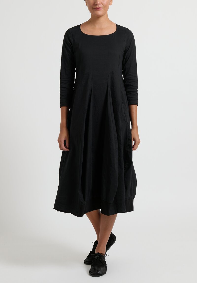 Rundholz Black Label Cotton Linen Tulip Dress in Black | Santa Fe Dry ...
