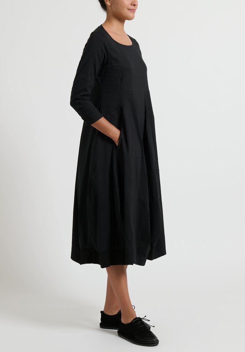 Rundholz Black Label Cotton Linen Tulip Dress in Black | Santa Fe Dry ...