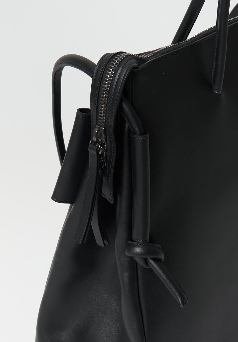 Marsell Leather Saccone Large Handbag in Black