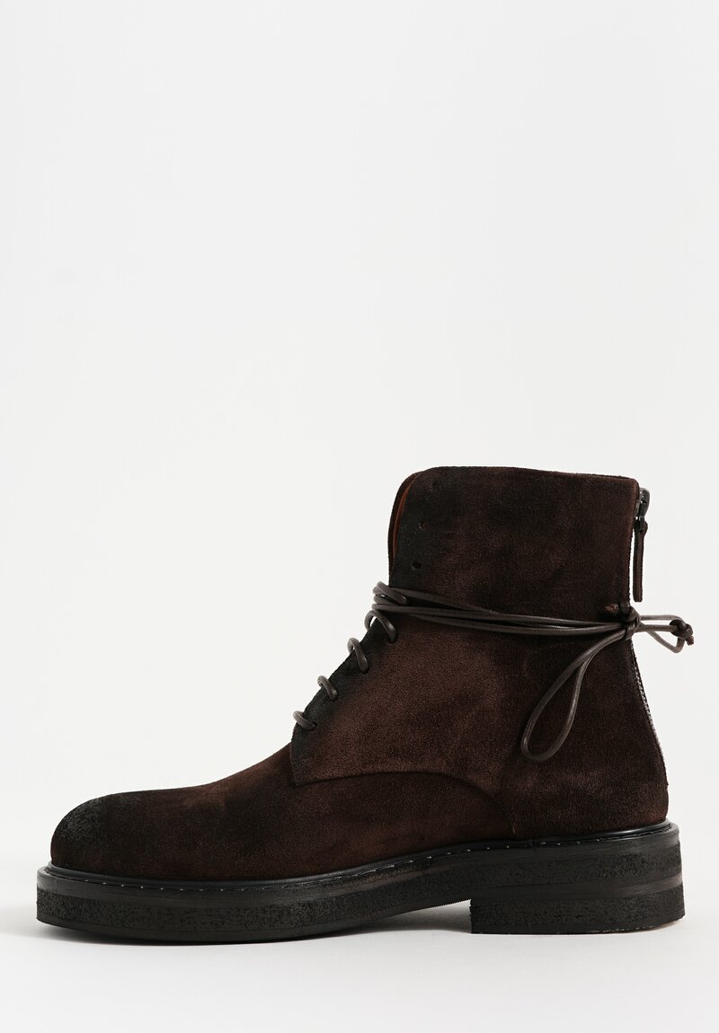 Marsèll Calf Suede Parrucca Lace-Up Ankle Boots in Moro Brown	